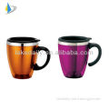 450ml colored travel coffee mug with silicone handle